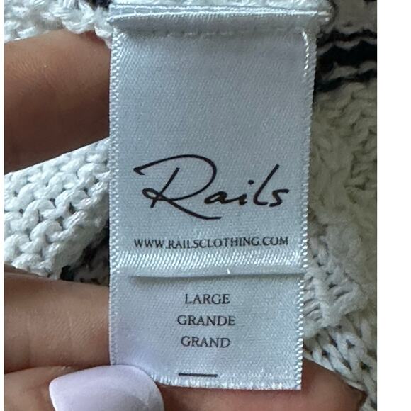 Rails Jenna white blue stripes knit tank top size large - Picture 3 of 14